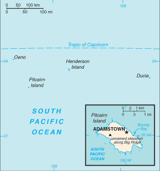 Pitcairn Islands map Pitcairn Islands map