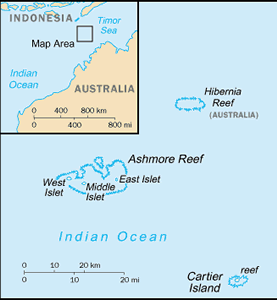 Ashmore and Cartier Islands map