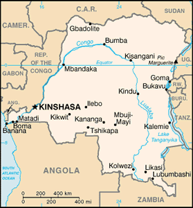 Congo, Democratic Republic of the map