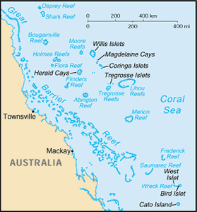 Coral Sea Islands map