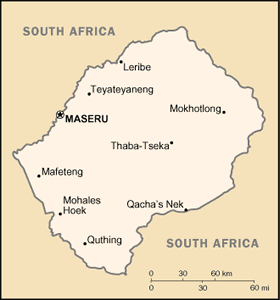 Lesotho map