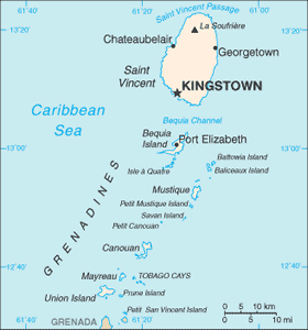 Saint Vincent and the Grenadines map