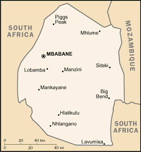 Swaziland map