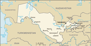 Uzbekistan map