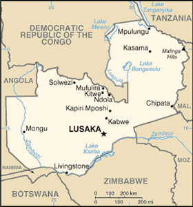 Zambia map