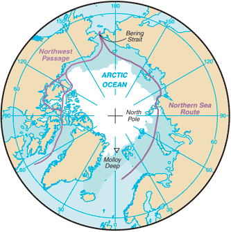 Arctic Ocean map