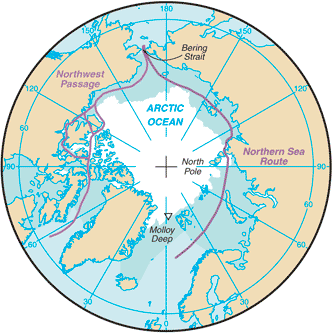 Arctic Ocean map Arctic Ocean map