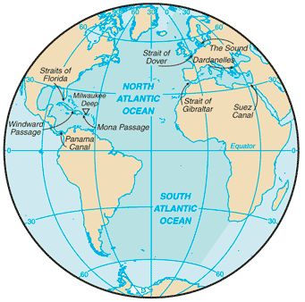 Atlantic Ocean map