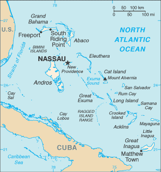Bahamas, The map