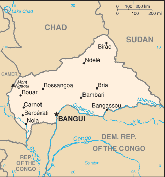 Central African Republic map Central African Republic map