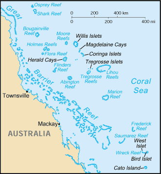 Coral Sea Islands map