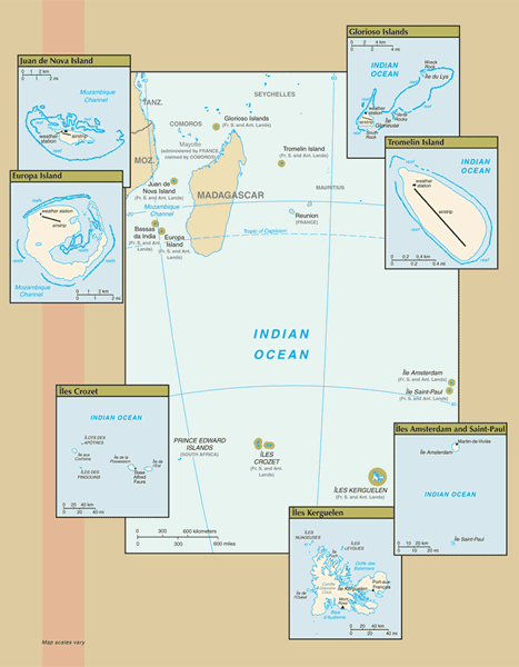 French Southern and Antarctic Lands map French Southern and Antarctic Lands map