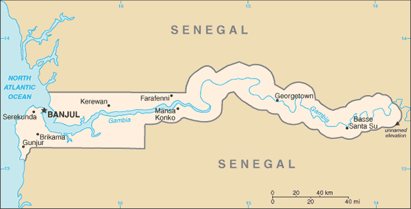Gambia, The map Gambia, The map