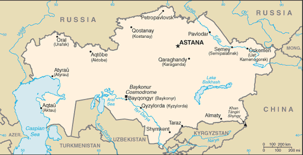 Kazakhstan map