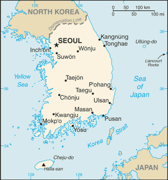 Korea, South map