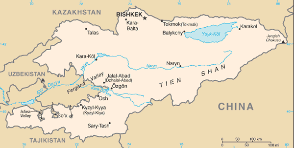 Kyrgyzstan map