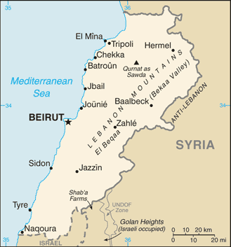 Lebanon map Lebanon map