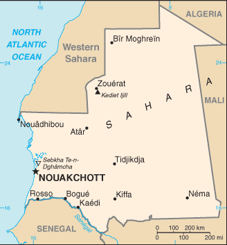 Mauritania map Mauritania map