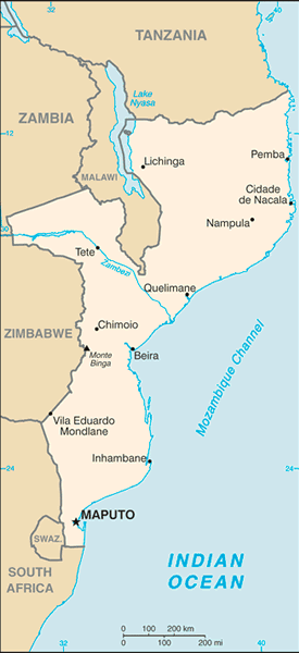 Mozambique map