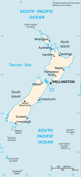 New Zealand map