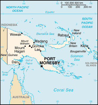 Papua New Guinea map