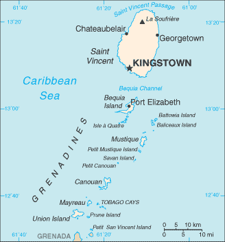 Saint Vincent and the Grenadines map Saint Vincent and the Grenadines map