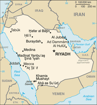 Saudi Arabia map