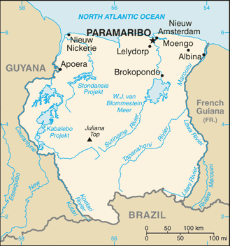 Suriname map Suriname map