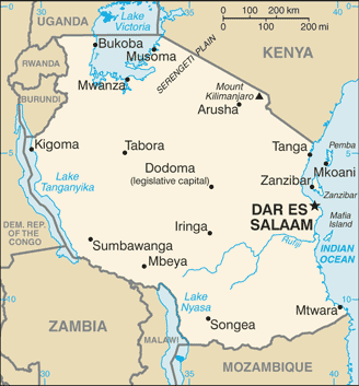 Tanzania map