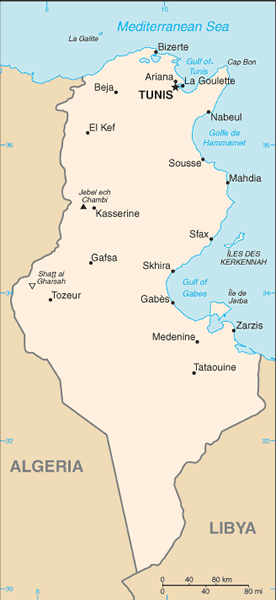 Tunisia map Tunisia map