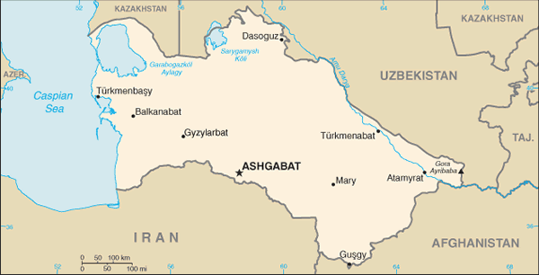 Turkmenistan map