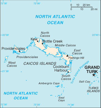 Turks and Caicos Islands map Turks and Caicos Islands map