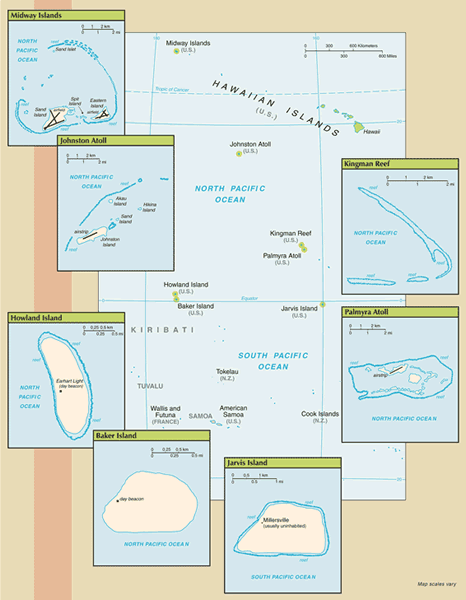 United States Pacific Island Wildlife Refuges map