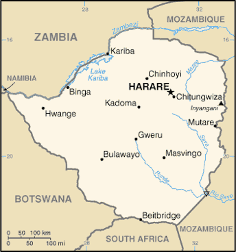 Zimbabwe map